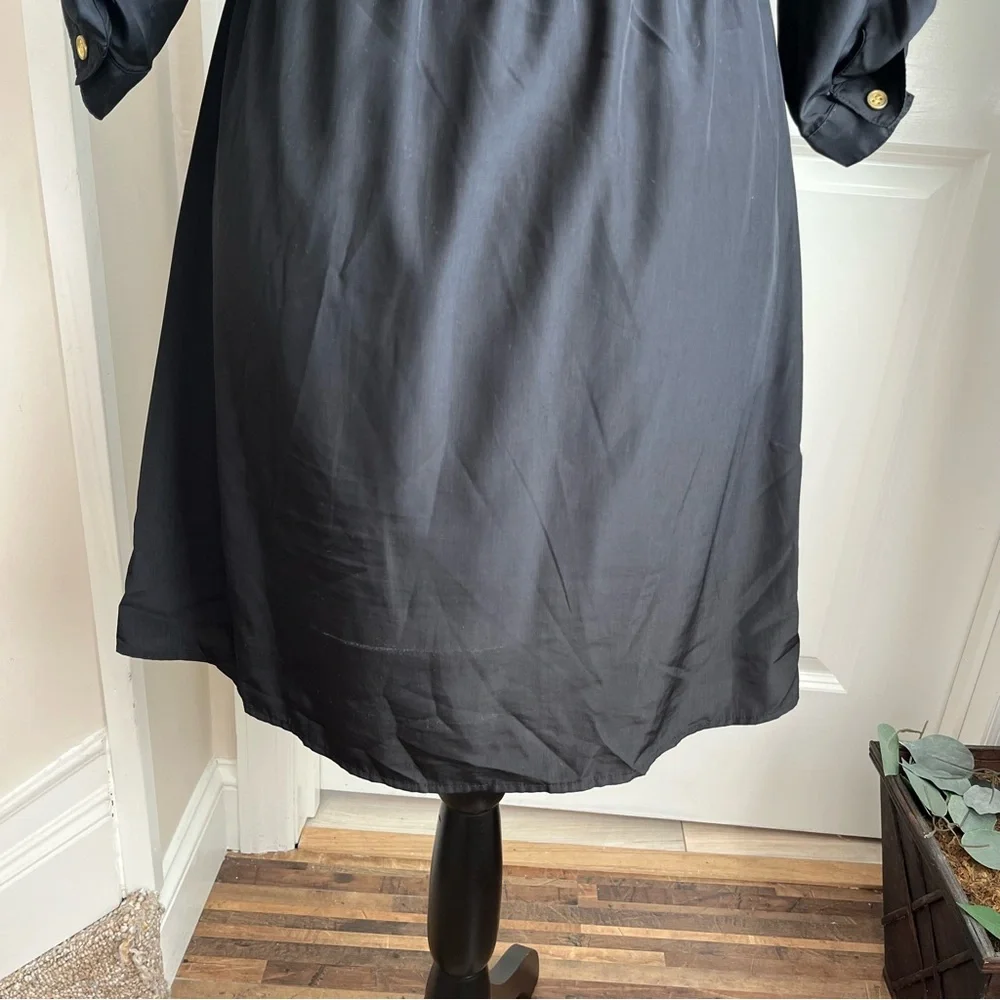 Charlotte Russe Button-Front Shirt Mini Dress Black Sz S